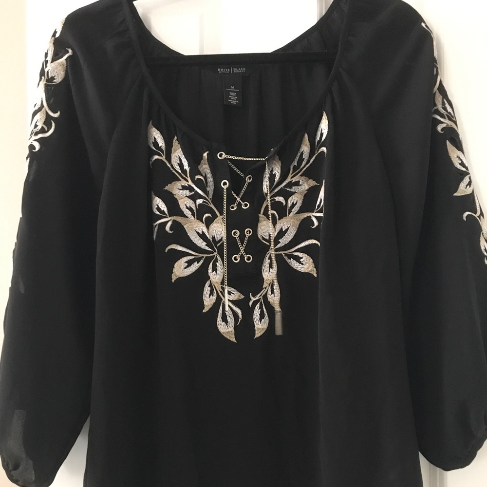 WHBM embroidered flown blouse